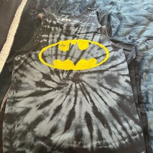 DC Comics Batman Gray Tie-Dye Shirt